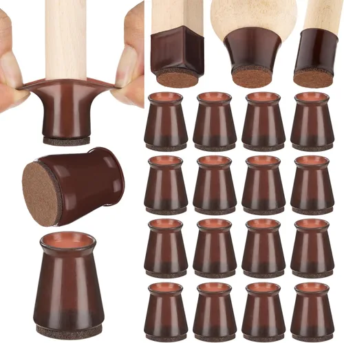 Miniatura 14 de Aneaseit Protectores de suelo para patas de silla, almohadillas de silicona con parte inferior de fieltro para suelos de madera dura y pies