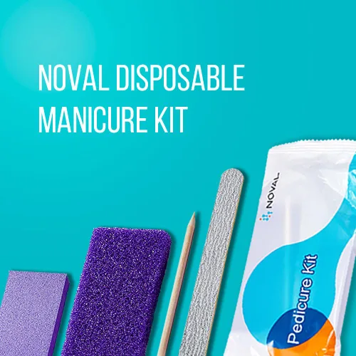 Miniatura 2 de NOVAL Juego de manicura y pedicura desechable para salón de uñas, 4 piezas, incluye lima de uñas de grano 80/100, piedra pómez, pulidor y empujador