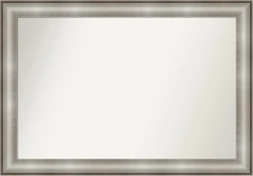 Miniatura 483 de Amanti Art Espejo de baño plateado para sobre fregadero, 28 x 47 pulgadas, espejo rectangular de plata imperial, marco de madera tradicional de gran