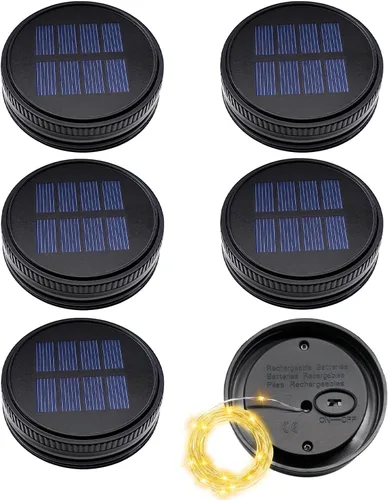 Miniatura 14 de ANGMLN - Linterna solar para decoración de hadas (2 unidades), diseño de hadas Multicolor-2