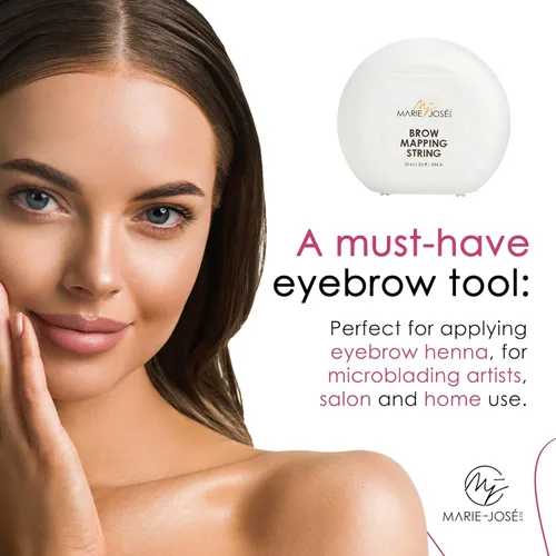 Miniatura 6 de Marie-José Black Brow Mapping String - Hilo de bambú preentintado para mapeo de cejas Herramienta de precisión profesional para artistas