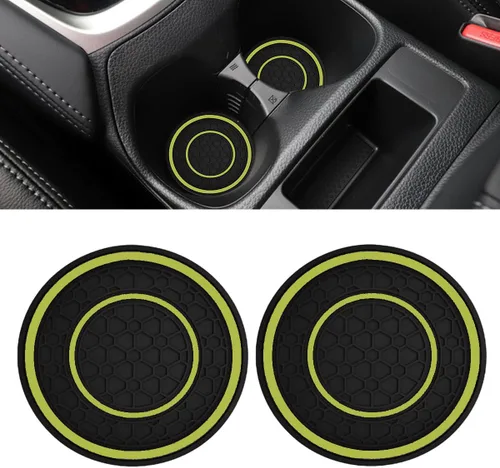 Miniatura 7 de 2 PCS Posavasos para Portavasos de Automóvil, 2.75 Pulgadas Alfombrillas Antideslizantes Antipolvo para Portavasos de Auto, Posavasos de Inserción