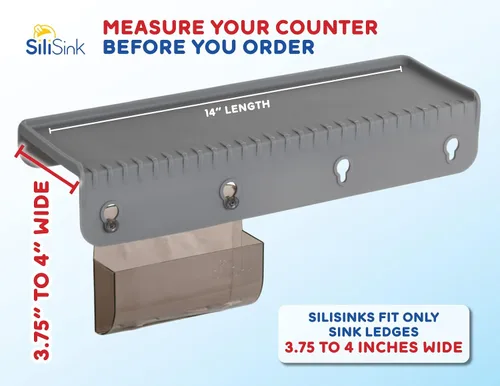 Miniatura 2 de SiliSink - Protector de borde de silicona para fregadero de cocina, se adapta a 3.75 a 4 pulgadas de ancho, el protector de bordes de silicona