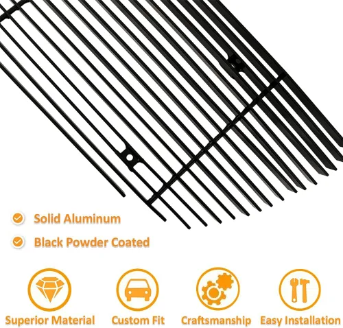 Miniatura 3 de Inserto de parrilla frontal de aluminio con estilo barra compatible con Ford F-150/Lightning/Harley Davidson 1999-2003 (sin logotipo visible)