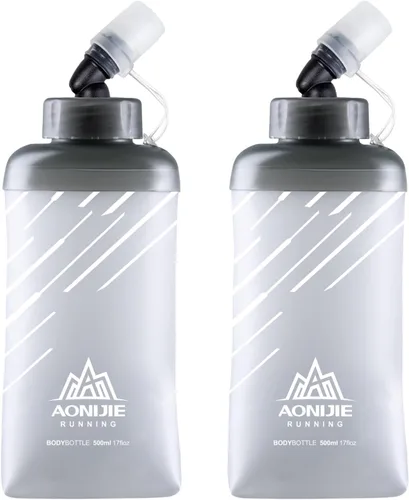 Miniatura 15 de TRIWONDER Botella de agua de mano para correr, Quick Grip Chill Botella de agua suave de mano de 17 onzas con correa de mano, paquete de Botella