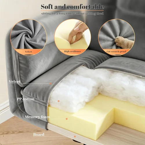 Miniatura 5 de Silla cruzada con ruedas, silla de oficina ergonómica con reposabrazos ajustables, silla de tocador con respaldo para dormitorio, sala de maquillaje