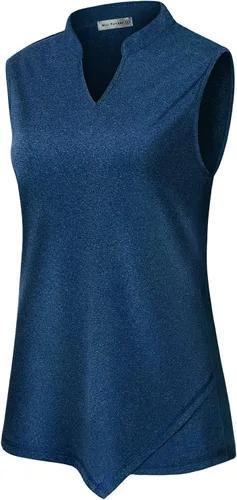 MISS FORTUNE Women's Polo Shirts, Golf V-Neck Workout Tops, Moisture Wicking Ladies Golf Shirt Loose Fit for Tennis Yoga