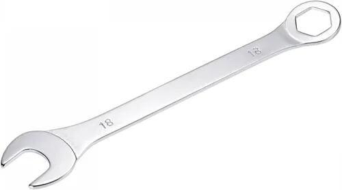Miniatura 9 de uxcell Llave combinada delgada con extremo de 6 puntos compensado y extremo abierto angular, chapado en cromo espejo métrico de acero al carbono