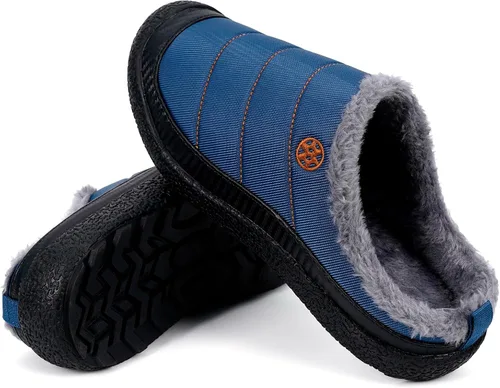 Miniatura 5 de Eagsouni - Pantuflas de casa para hombre con forro de piel para invierno