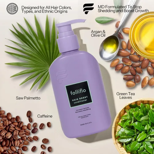 Miniatura 2 de Folliflo Acondicionador para el cabello, fórmula hidratante sin peso, 8 onzas Cuenta con aceite de argán y biotina para ofrecer hidratación sin