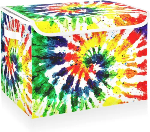 Miniatura 27 de CaTaKu Grandes Canastas de Almacenamiento de Tela con Tapas, Cajas de Almacenamiento Rojas con Bandera Americana de Camiones con Asas para Organizar