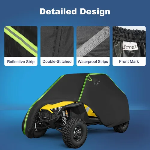 Miniatura 2 de QUNSUNUS - Funda para UTV de 2 plazas compatible con Polaris General/RZR/Ranger, Can Am Commander/Defender/Maverick, Yamaha YXZ Viking Kawasaki