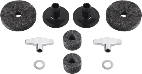 Miniatura 4 de Juego de 21 fundas de soporte para platillos con arandela de platillo y tuercas de ala de base de repuesto para tambor