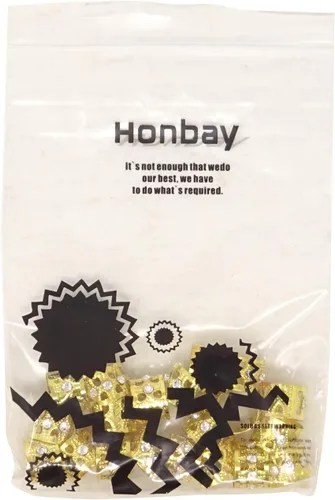 Miniatura 7 de Honbay 20 anillos dorados de diamantes de imitación para el cabello, rastas y cuentas trenzadas, joyería para el cabello trenzado (corazón hueco)