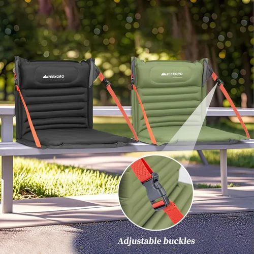 Miniatura 6 de Asientos plegables inflables, sillas portátiles con soporte de espalda, asiento plegable y ligero para campamento/eventos deportivos, asientos