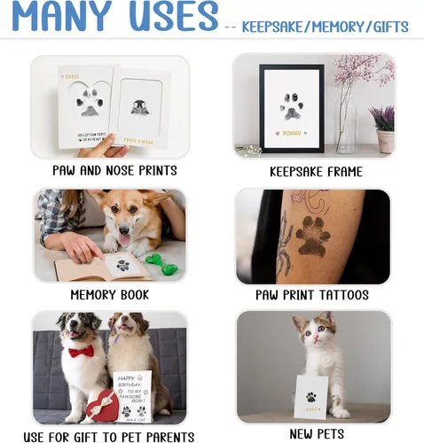 Miniatura 5 de MYPAWLETS Kit de Huellas de Patas, Almohadilla de Tinta Limpia/Sin Tinta para Huellas de Perros/Gatos, Almohadilla de Sello de Huellas para Perros