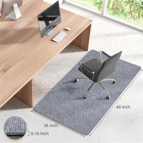 Miniatura 3 de Tapete para silla de oficina para suelo de madera dura y baldosas, tapete para silla de escritorio de computadora de 48" x 36", tapete