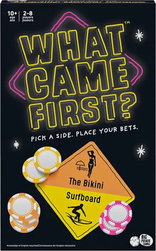 Spin Master Games What Came First, un juego de fiesta sobre elegir lados y apostar en grande, para niños, adolescentes y adultos