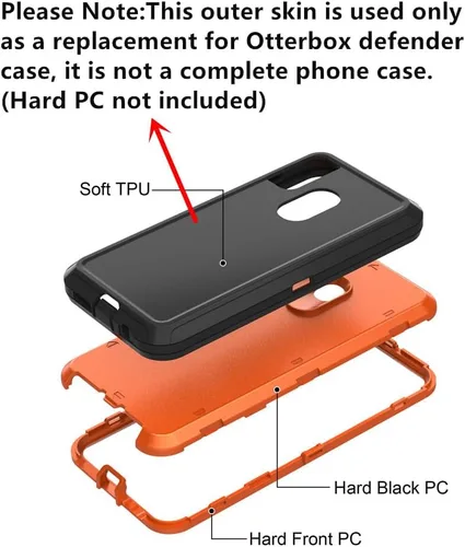 Miniatura 4 de Funda exterior de goma TPE de repuesto compatible con Otterbox Defender Series para iPhone 13, color negro