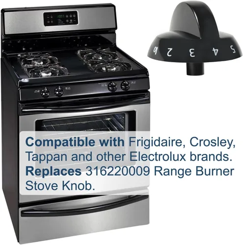 Miniatura 6 de HQRP Perilla de válvula de estufa de gas para quemador superior compatible con Frigidaire, Crosley, Tappan 316220009, 1379610, AP4322122, PS1991531