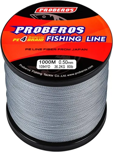 Miniatura 12 de Sedal trenzado de 4 hebras, más fuerte, multifilamento, de polietileno, trenzado, para agua salada, 6 lb - 100 lb, 100 m - 300 m - 500 m, súper