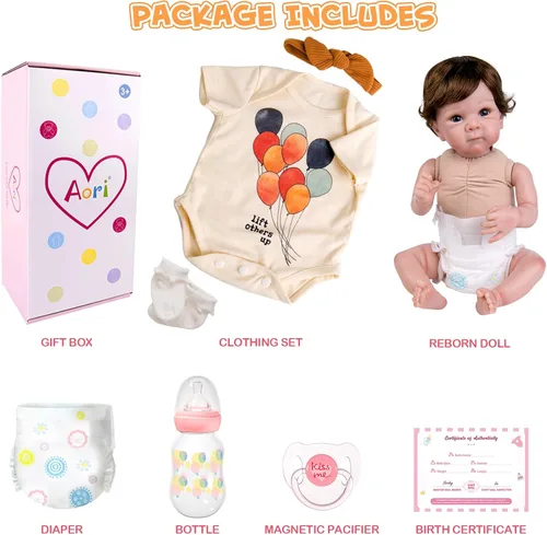 Miniatura 7 de Aori Muñecas realistas de bebé Reborn – Muñeca de bebé realista de 20 pulgadas, muñeca recién nacida de la vida real, viene con caja de regalo