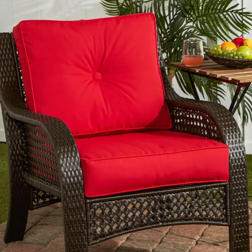 Miniatura 2 de South Pine Porch Jockey Red Sunbrella - Juego de 2 cojines para asiento profundo para exteriores