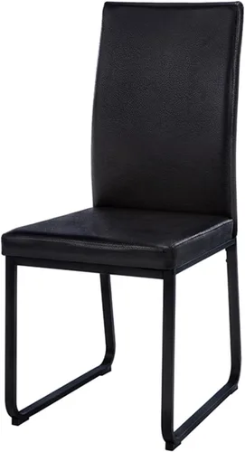 Monarch Specialties I 1106 - Juego de 2 sillas de comedor, tapizadas, para cocina, comedor, aspecto de piel sintética, metal, negro, contemporánea,