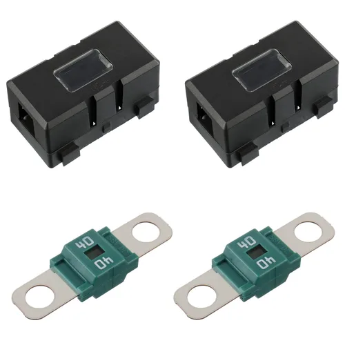 BOJACK Portafusibles AMI/Midi de 40 amperios y fusibles midi atornillados de alta corriente 40A para automóviles, camiones y vehículos (paquete de 2)