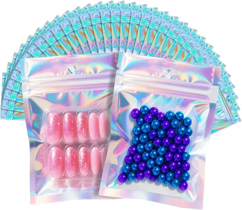 Miniatura 9 de 100 bolsas transparentes a prueba de olores, bolsas reutilizables de Mylar de 2.7 x 4 pulgadas para almacenamiento de alimentos, joyas, fiestas