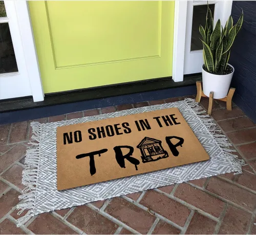 Miniatura 4 de Divertida alfombra de bienvenida para entrada, interior y porche, sin zapatos en la trampa, personalizable, divertida, para decoración del hogar
