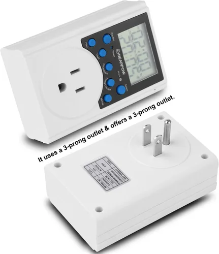 Miniatura 4 de Temporizador de salida, temporizador digital dual NEARPOW con 2 tomas de corriente controladas independientemente, programas temporizados