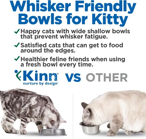 Miniatura 7 de Kinn Whisker Fatigue - Cuenco para gatos compostable y desechable para alimentos o agua, 24 onzas (50 repuestos), plato para gatos apto para bigotes