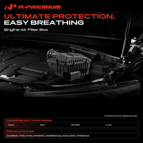 Miniatura 2 de A-Premium Caja de filtro de aire del motor sin filtro de aire compatible con Toyota RAV4 2013-2018, L4 2.5L, repuesto # 17700-0V140, 177000V140