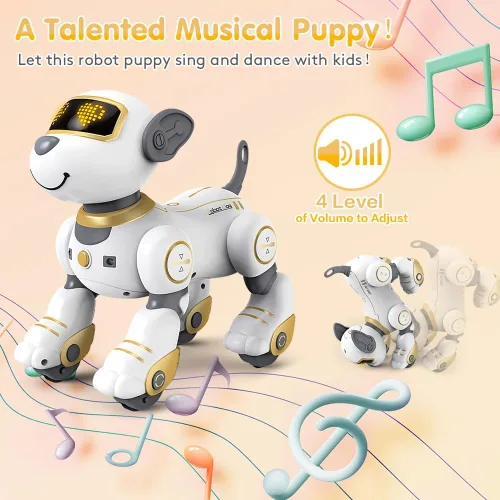 Miniatura 3 de VATOS Juguete de Perro Robot con Control Remoto para Niños - Perro Robot Inteligente Programable de 17 Funciones con Toque e Seguimiento, Perro