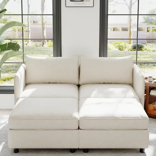 Miniatura 13 de ERYE Sofá modular de 68 pulgadas con asiento profundo, sofá modular de almacenamiento con respaldo y reposabrazos de combinación gratuita, sofá