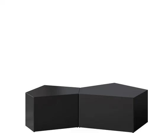 Miniatura 4 de Juego de mesa auxiliar anidable, geométrico, pentágono irregular, cóctel, centro, sala de estar, oficina, comedor (negro)