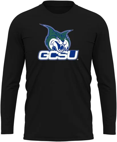 Miniatura 190 de Camisa deportiva de manga larga oficial de la NCAA Collegiate para hombre, colección negra con logotipo primario