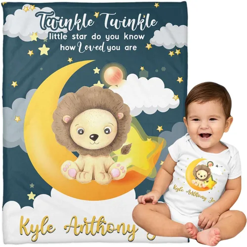 Miniatura 15 de Manta de bebé personalizada con nombre personalizado de astronauta para niños y niñas, manta de bebé personalizada con nombre para bebés, recién