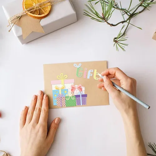 Miniatura 5 de INFUNLY 30 unidades de troqueles de corte de caja de regalo, etiqueta troquelada con lazo de flores troqueladas, plantillas de regalo de feliz