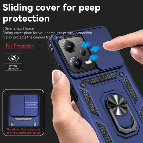 Miniatura 2 de Funda para Redmi Note 12 Pro Case/Poco X5 Pro 22101320G Funda con protector de pantalla de vidrio templado y cubierta de cámara deslizante, soporte