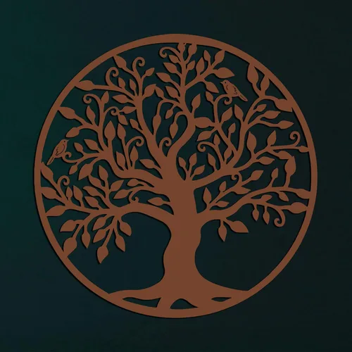 DEKADRON Arte de pared de metal, árbol de la vida de bronce, árbol genealógico de metal, silueta de pared de metal, decoración de pared de metal,