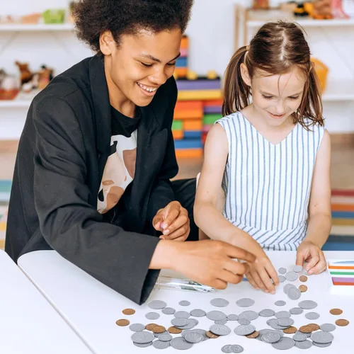Miniatura 6 de 100 monedas falsas para el aprendizaje de los niños, monedas de juego de plástico para enseñanza, 100 níquel para niños, tienda