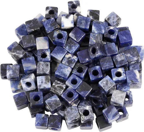 Miniatura 6 de SUNYIK Abalorio europeo de amatista con agujero grande para hacer joyas, forma cuadrada, 0.394 x 0.394 in, paquete de 25
