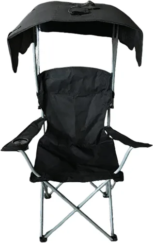 Beach Chair Canopy Portable Sun Shade Chair Fishing Beach Chair with Awning Black 50 * 50 * 90/120CM
