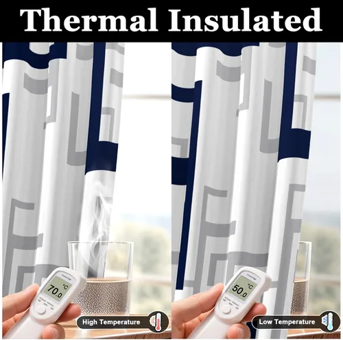 Miniatura 5 de weesire Cortinas opacas modernas para dormitorio, sala de estar, 2 paneles, 100% opacas, cortinas con patrón circular blanco y negro, cortinas