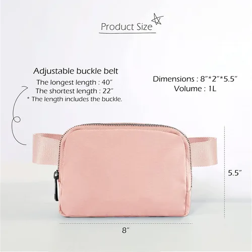 Miniatura 5 de ODODOS Minicangurera unisex con correa ajustable para entrenamiento correr viajes o senderismo Rosa Claro3