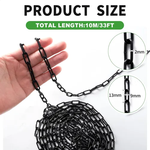 Miniatura 2 de Cadenas colgantes de metal de 33 pies 1/12" Cadena de fijación decorativa Cadena ligera de utilidad para colgar plantas, cesta, lámpara, candelabro