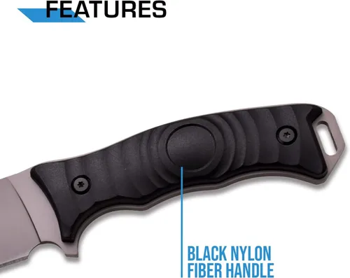 Miniatura 4 de MTech USA mt-20 – 70 C Fixed Blade cuchillo, gris titanio, mango negro, 10 pulgadas