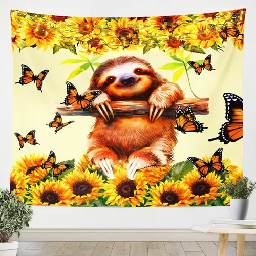 Miniatura 4 de Feelyou Tapiz de zorro ártico, tapiz para colgar en la pared para niños y niñas, bonito tapiz de pared de animales salvajes, arte de pared
